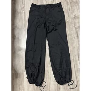 Trina Turk Womens Mid-Rise Drawstring Waist Black Joggers Pants Black Size 8